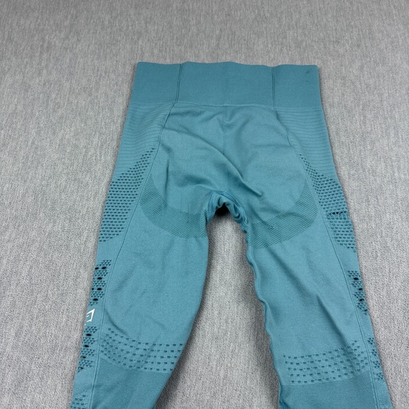 Gymshark Leggings Womens Small Blue Flawless Knit Tight 26" Yoga Gym Pants - Picture 11 of 13